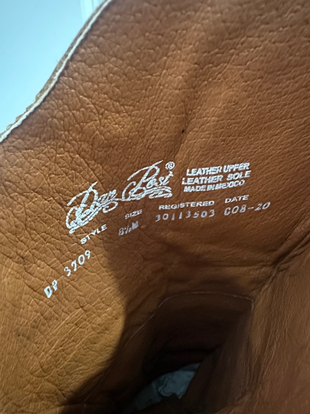 Dan Post Brown Leather Embroidered Knee-High Cowboy Boots Women's Size 8.5 EUC - Picture 6 of 7
